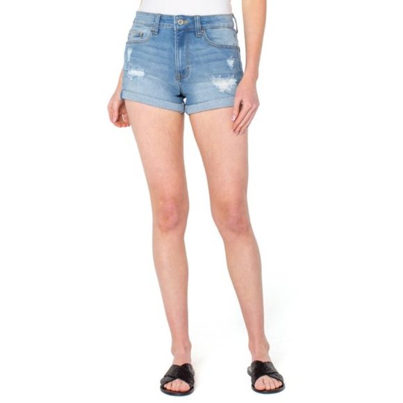 Celebrity Pink Distressed Denim Shorts - Picture 1 of 8